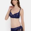 blue lingerie | bra and panty set | transparent bra set