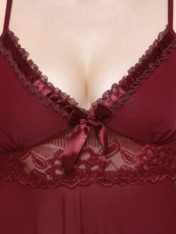 FashionRack Maroon Solid Baby Doll - Image 4