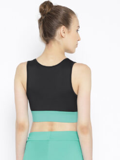 Reebok Classic Black & Green Printed Lightly Padded Sports Bra - Image 4