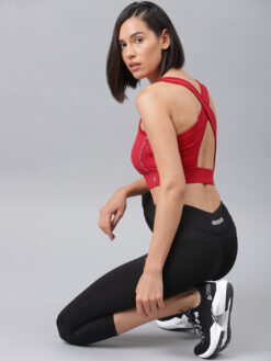 Alternative view of HRX by Hrithik Roshan Red Solid Non-Wired Lightly Padded Sports Bra