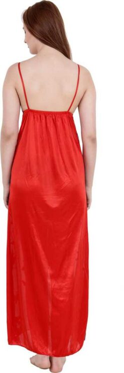 Women Nighty With Robe (Red) - Image 7