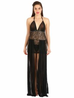 Alternative view of Shyle Black Halter Neck Babydoll With Pleats