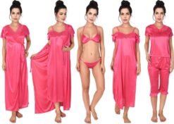 Alternative view of Women Nighty With Robe (Pink)