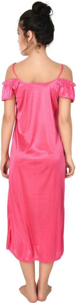 Women Nighty With Robe (Pink) - Image 5