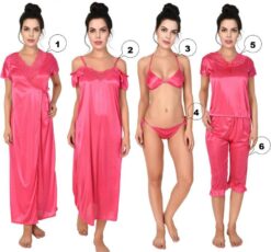 Women Nighty With Robe (Pink)