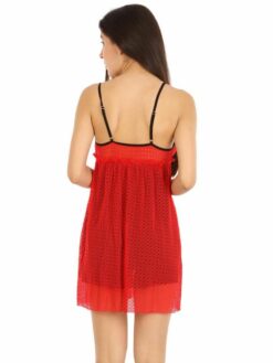 Red Black Fishnet Babydoll - Image 3