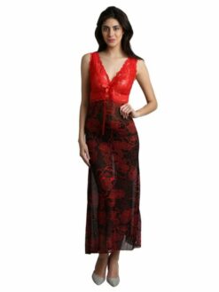 Alternative view of Shyle Red Lace Neck Embrace Babydoll