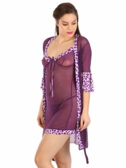 Alternative view of Violet Mesh Babydoll Robe Set