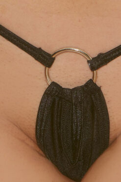 BLACK MICRO THONG WITH O RING - Image 3