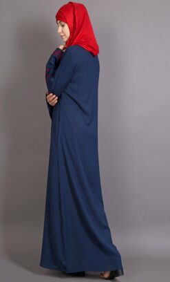 Embroidered Butterfly Sleeve Party Abaya - Image 3