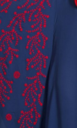 Embroidered Butterfly Sleeve Party Abaya - Image 4