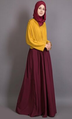 Alternative view of Bohemian Inspired Contrast Panelled Abaya