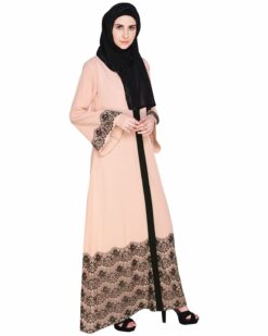 Alternative view of Pink And Black Laced Abaya
