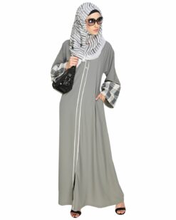 Graceful Crochet Lace Abaya - Image 5