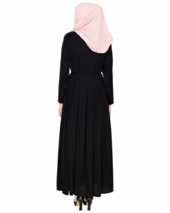 Sylvan Pleated Dubai Style Black Abaya - Image 7