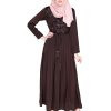 embroidered abaya designs | dark brown abaya | brown abaya with hijab