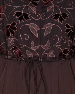 Sylvan Pleated Dubai Style Brown Abaya - Image 6
