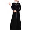 zip abaya style | black abaya | abaya with zipper front