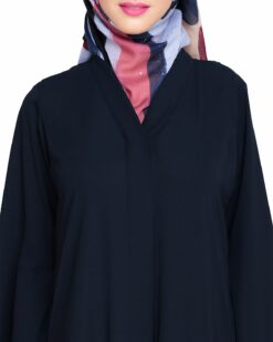 Criss Cross Detailing Blue Abaya - Image 6