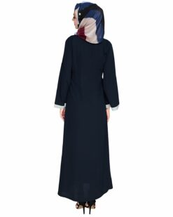 Criss Cross Detailing Blue Abaya - Image 7