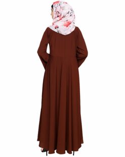 Flouncy Laced Brown Abaya - Image 6