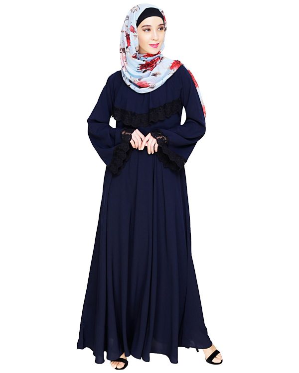 korean style abaya | navy blue abaya designs | nida fabric abaya