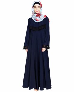 Alternative view of Flouncy Laced Blue Abaya