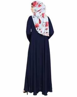 Flouncy Laced Blue Abaya - Image 6