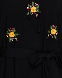 Dreamy Floral Embroiderd Black Abaya - Image 6