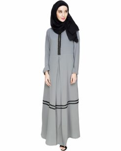 Alternative view of Graceful Lacy Grey Abaya