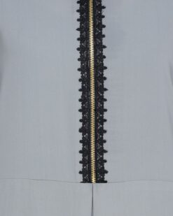 Graceful Lacy Grey Abaya - Image 7