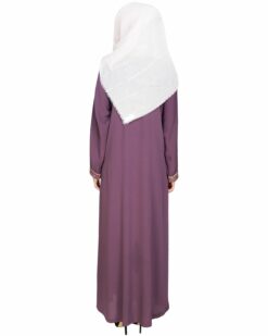 Panelled Dubai Style Purple Abaya - Image 8
