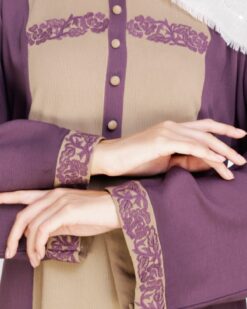 Alternative view of Panelled Dubai Style Purple Abaya