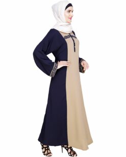Alternative view of Panelled Dubai Style Dark Blue Abaya