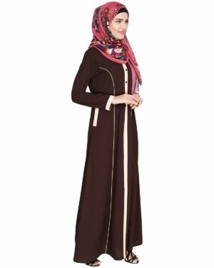 Alternative view of Brown Panelled Abaya
