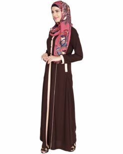Brown Panelled Abaya - Image 4