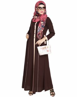 Brown Panelled Abaya - Image 5