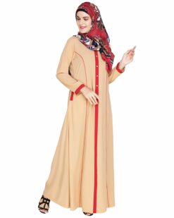 Beige Panelled Abaya