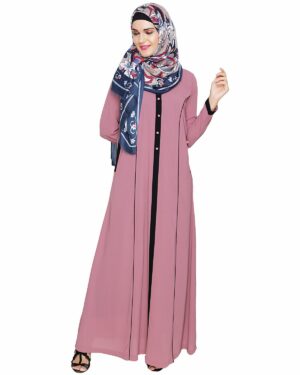 Alternative view of Onion Pink Panelled Abaya