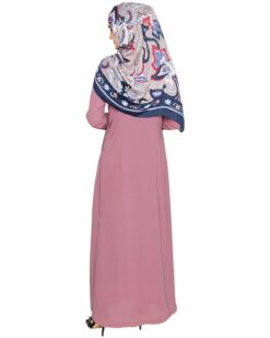 Onion Pink Panelled Abaya - Image 6