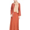 Brick Red Abaya | new abaya design | embroidered abaya