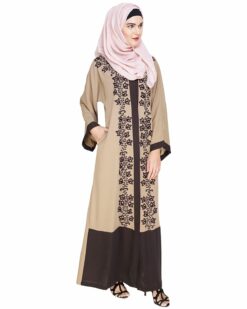 Alternative view of Bedazzled Mud Brown Dubai Style Abaya