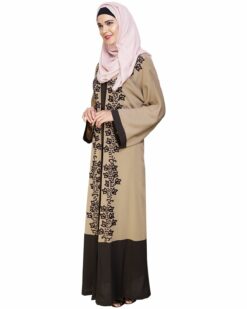 Bedazzled Mud Brown Dubai Style Abaya - Image 3