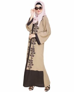 Bedazzled Mud Brown Dubai Style Abaya - Image 4