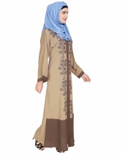 Bedazzled Brown Dubai Style Abaya - Image 3