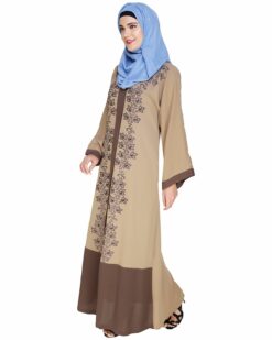 Bedazzled Brown Dubai Style Abaya - Image 4