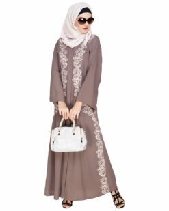 Alternative view of Astonishing Embroidered Brown Dubai Style Abaya