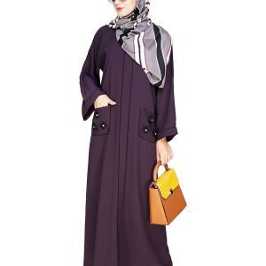 purple abaya with scarf | abaya dubai style | pocket abaya designs
