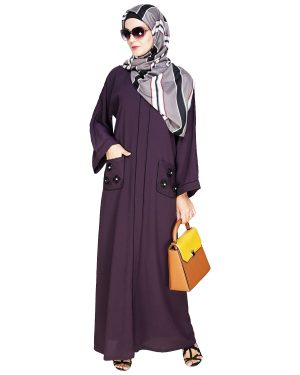 purple abaya with scarf | abaya dubai style | pocket abaya designs
