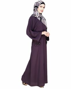 Classic Dubai Style Purple Abaya - Image 3